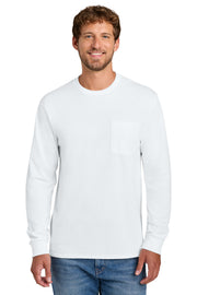 Port & Co ™ Long Sleeve Essential Pocket Tee. PC61LSP
